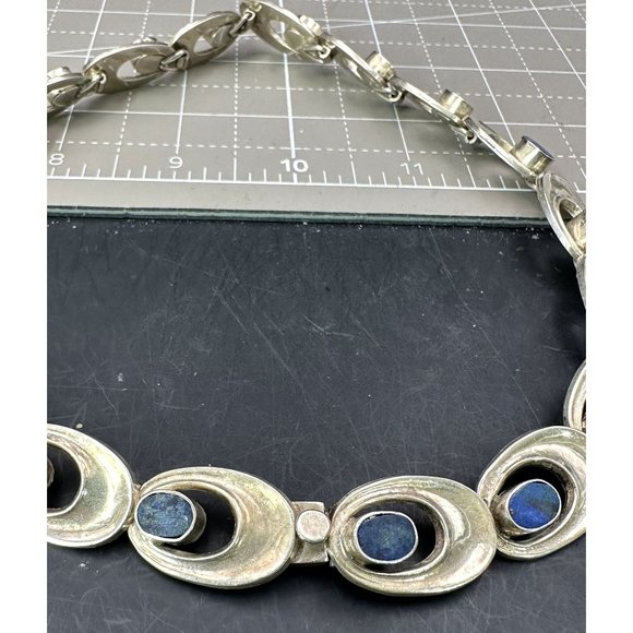 Miguel Melendez of Taxco Sterling and Blue Turquoise Necklace Bracelet Demi Paru - Picture 4 of 6